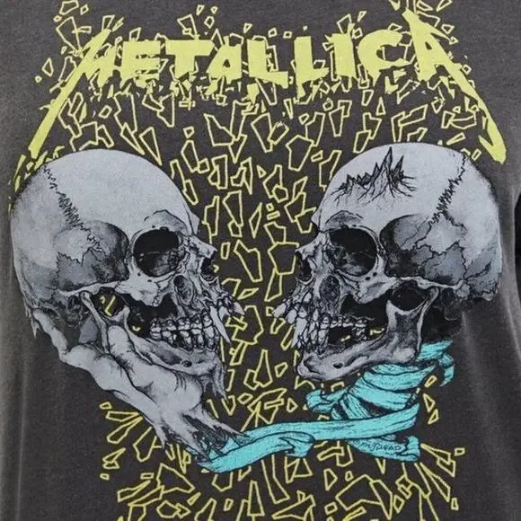 Torrid Metallica Skull Grey Mineral Wash Pullover Sweatshirt Size 1 - Picture 5 of 10
